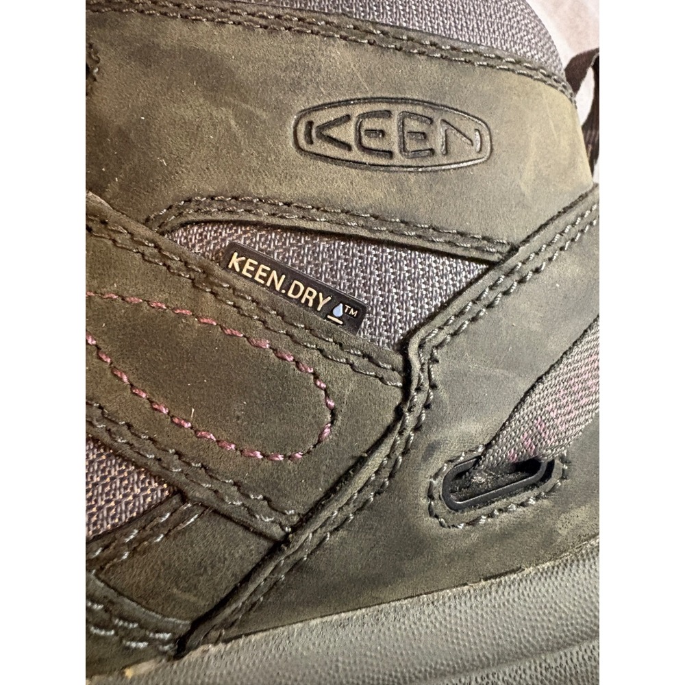 Keen Dry Women 8 Hiking Boots Waterproof Olive Green Pink 52002-DSGN Mid Top - Picture 5 of 8